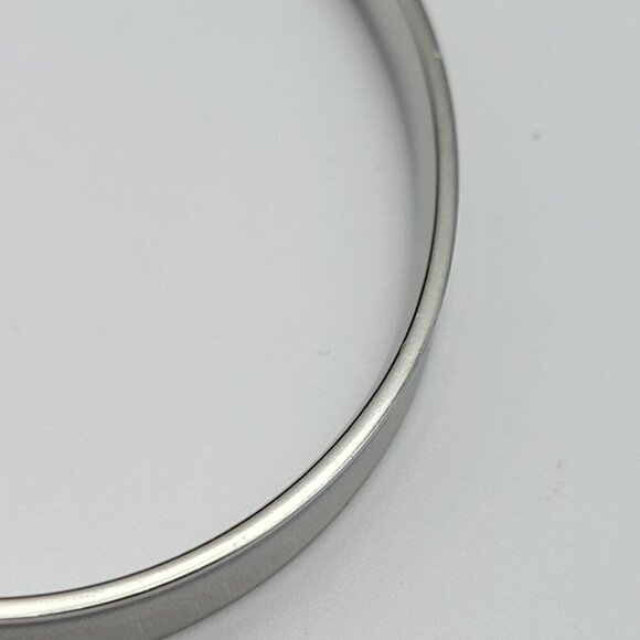 Michael Kors Silver Tone Logo Open Cuff Bracelet Tiny Diamond Accent 6.5" - Picture 5 of 11